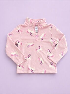The Children's Place Pink Fleece Pullover with Unicorn Print